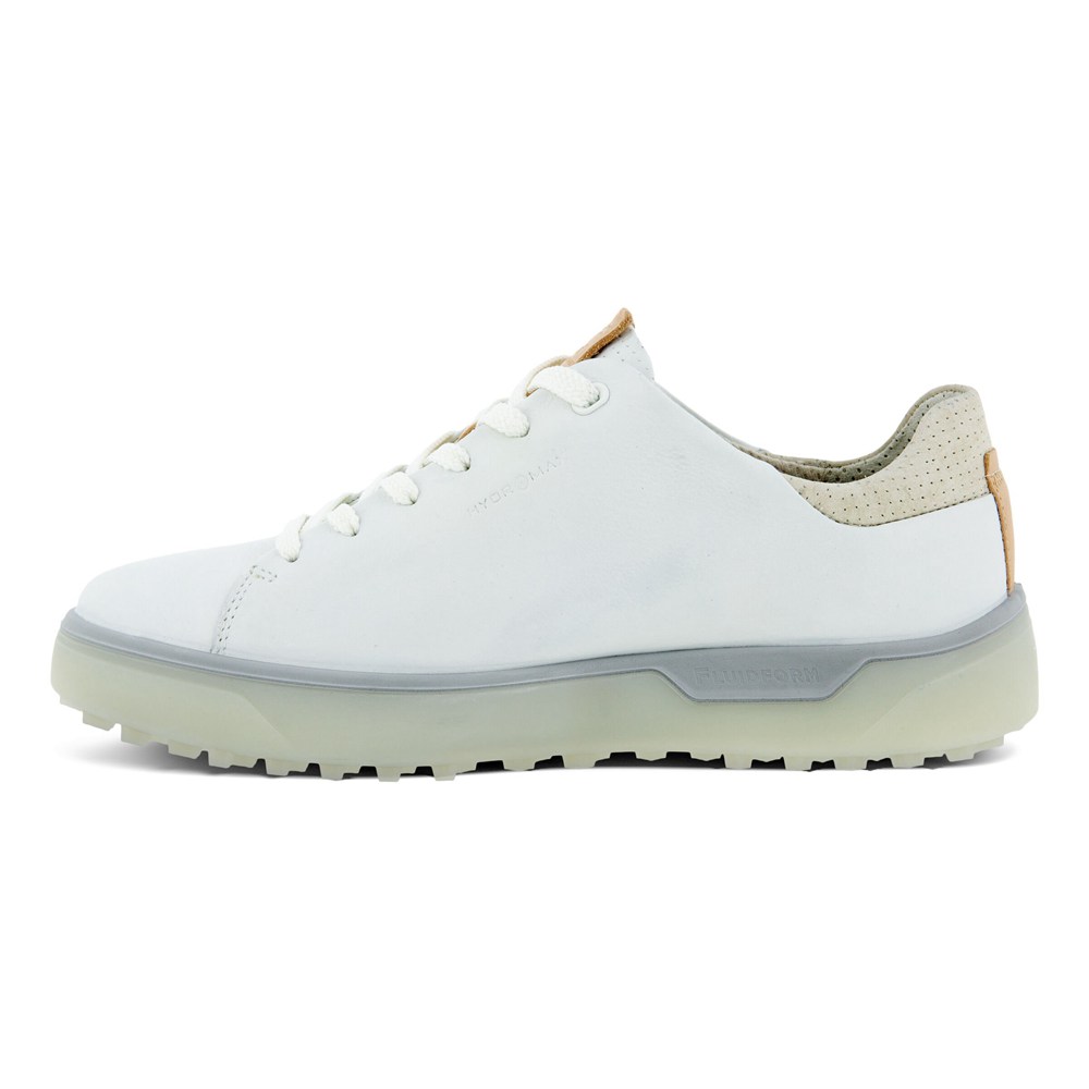 Womens Golf Shoes - ECCO Tray Laced - White - 4091WDUTB